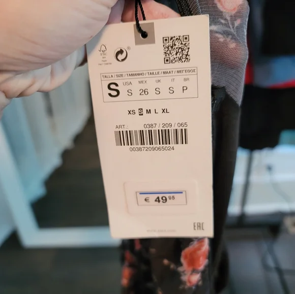 NWT Zara Floral Bodycon Dress - Picture 6 of 7